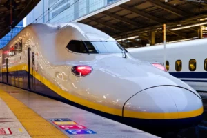 Bullet train concept for Pakistan Railways, showcasing the design and speed of the high-speed rail service.
