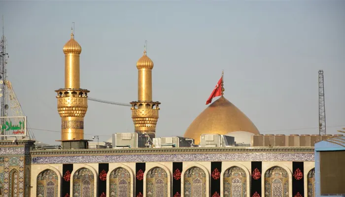 Iraq's holy shrine with golden dome and minarets, symbolizing Islamic heritage
