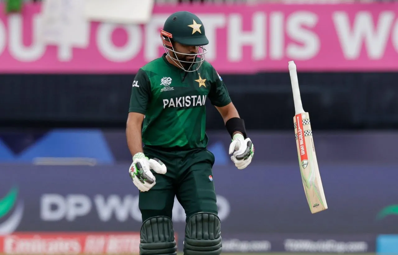 Pakistan cricket captain Babar Azam on the field amid false rumors of traveling to Dubai during the Asia Cup 2025.