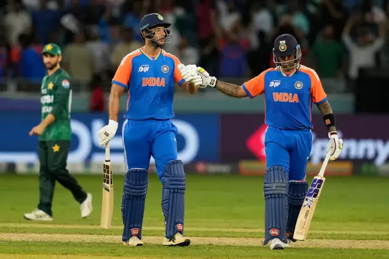 India players celebrate win against Pakistan in Asia Cup 2025 at Dubai International Stadium