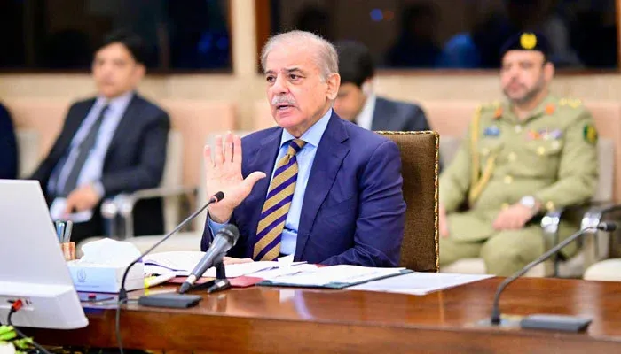 Prime Minister Shehbaz Sharif addressing overseas Pakistanis about economic growth, UNGA speech, and national progress