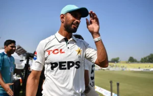 Shan Masood waving after being confirmed as Pakistan Test Captain for the 2025–27 WTC cycle