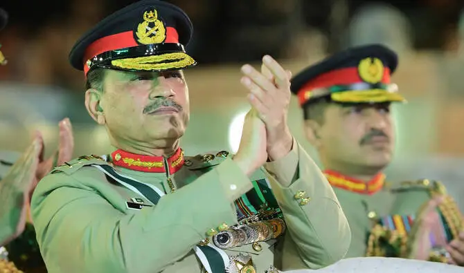 Field Marshal Asim Munir during his speech at PMA Kakul reaffirming Pakistan’s defense commitment