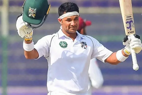 Former cricketer Imran Farhat raising his bat, appointed as Pakistan’s batting coach for South Africa Test series.