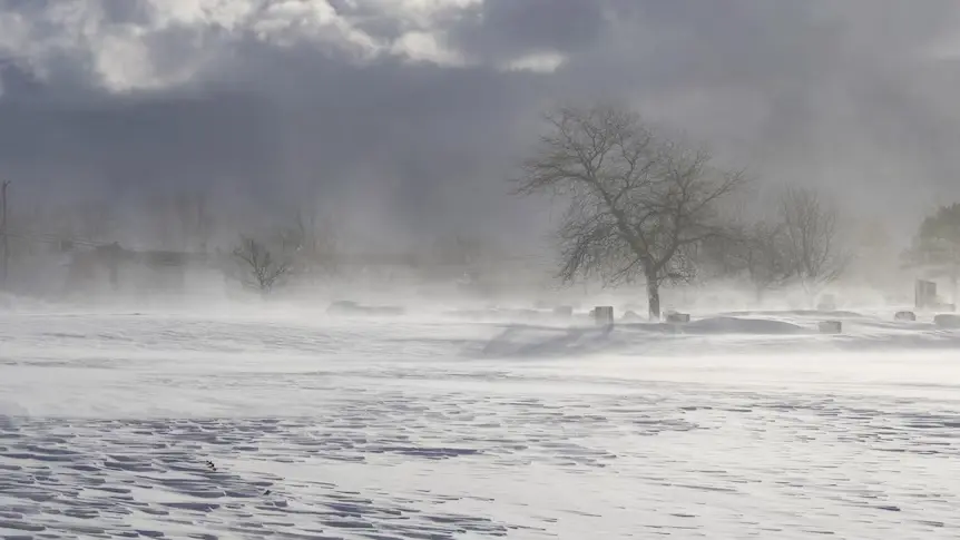 Snow-covered landscape in Pakistan during the coldest winter in a decade.