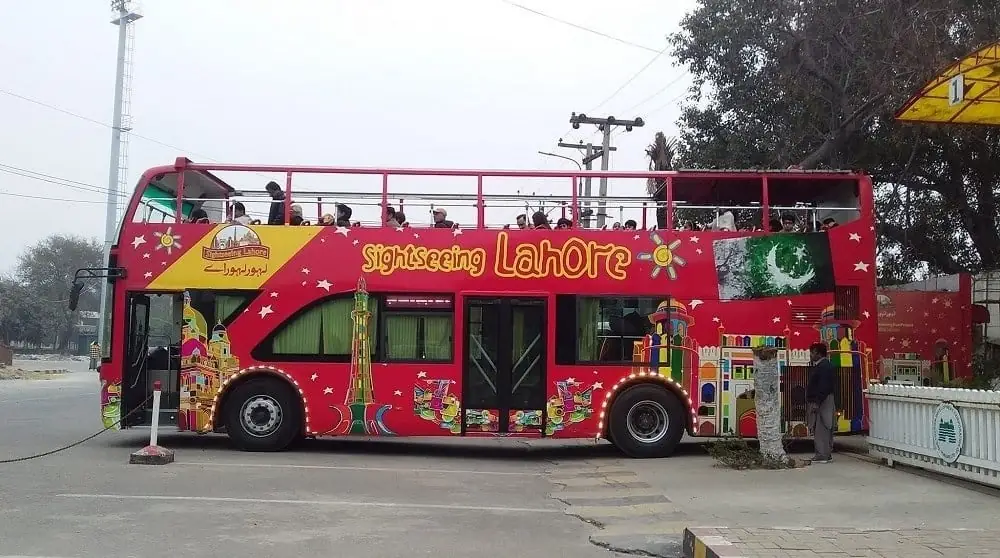 Punjab Double Decker Bus Service operating between Lahore and Sheikhupura promoting tourism and cultural heritage