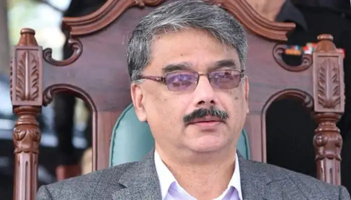 A government official seated during an assembly event related to the AJK no confidence vote