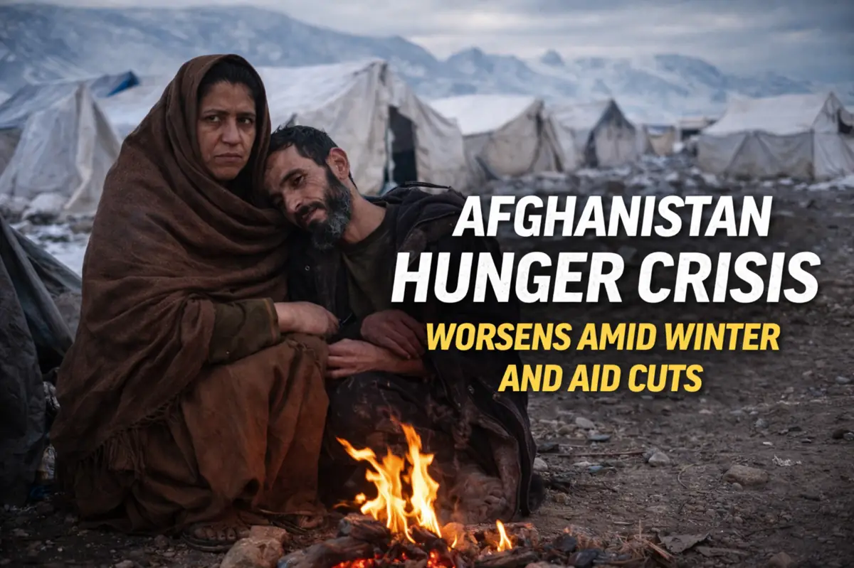 Afghan family struggles to survive the hunger crisis as winter worsens and international aid cuts impact refugee camps in Afghanistan