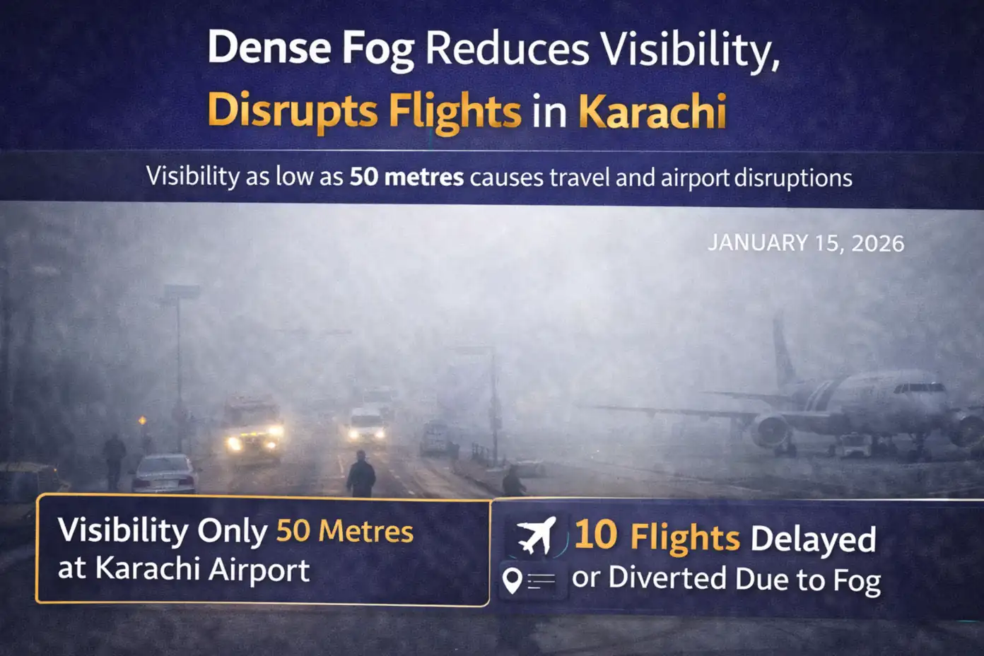 Dense Fog in Karachi Disrupts Flights