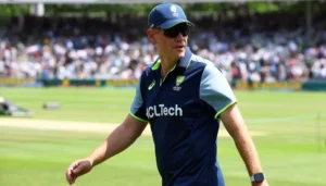 Australia players and coach walking off the field after defeat during Australia T20 Exit at ICC T20 World Cup