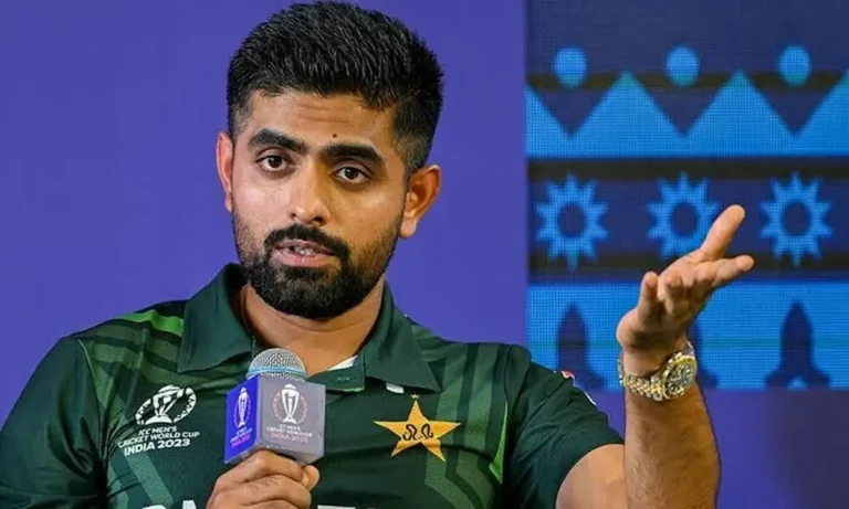 Pakistan captain Babar Azam speaking after surpassing Virat Kohli in an international cricket record