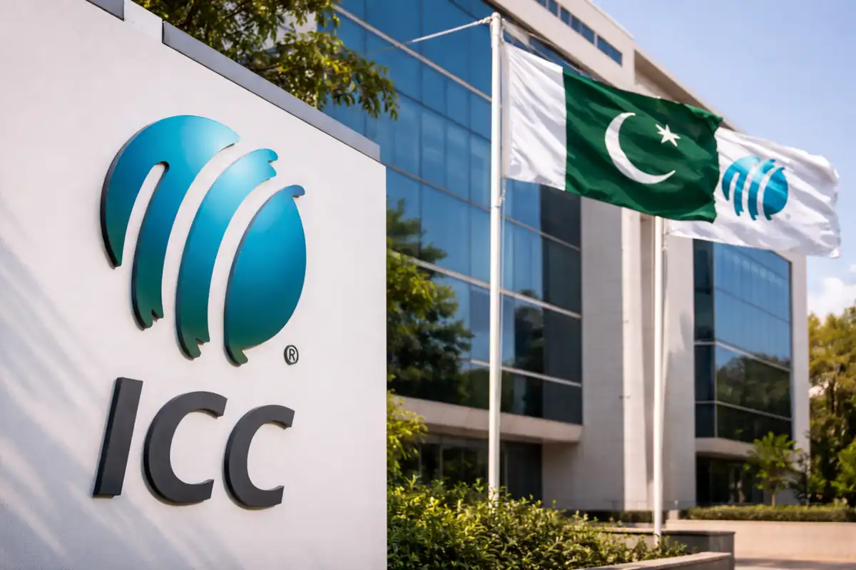 ICC headquarters with Pakistan flag amid Pakistan response to India match boycott controversy