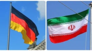 German and Iranian national flags displayed during rising Iran Germany Tensions