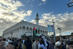 Lakemba Mosque in Sydney during Lakemba Mosque Threat investigation with increased security presence