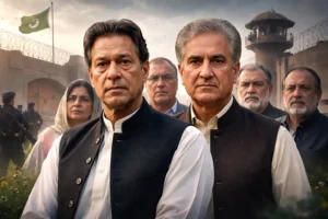 High-quality image of PTI leaders calling for postponement of protests and focus on parliamentary politics during Ramadan