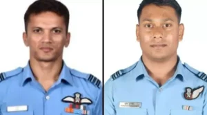 Indian Air Force pilots Squadron Leader Anuj and Flight Lieutenant Purvesh Duragkar who died in the Assam fighter crash during Su 30MKI training mission