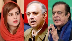 PTI leaders escorted by security outside courthouse after May 9 riots case verdict