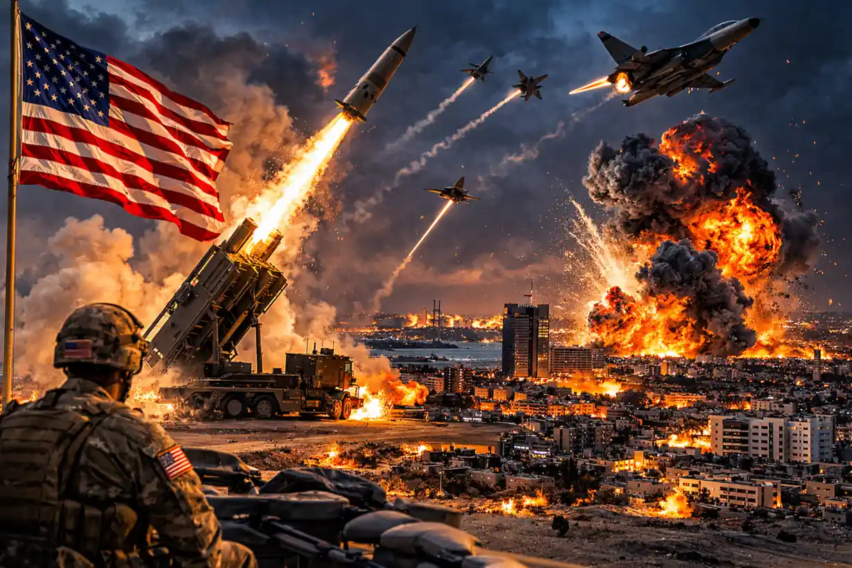 US missile defense system launching rockets with fighter jets over city during Iran war as first week cost reaches 6 billion dollars