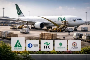 Pakistan International Airlines aircraft during PIA Privatisation Deal as consortium including FFC moves forward