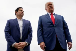President Donald Trump speaking at the White House during US Iran Conflict announcement