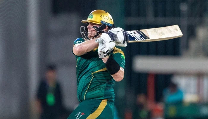 A high-quality infographic showing Steve Smith in Multan Sultans kit, highlighting his PSL 11 performance, key stats like 56 runs off 31 balls, and the team's 2nd position in standings.