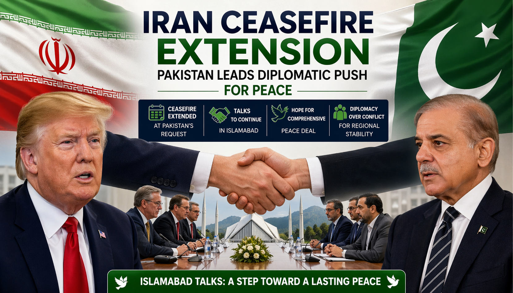 Iran ceasefire extension meeting between Pakistan and US leaders during peace talks in Islamabad