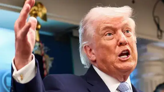 Donald Trump speaking about Iran ceasefire and calling the deal a total victory during press interaction