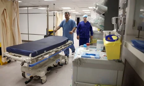 Displaced civilians receiving medical care in Lebanon amid Lebanon hospitals crisis and supply shortages