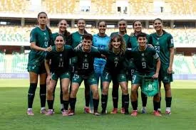 Pakistan women football team celebrating historic Pakistan football win in FIFA Series match