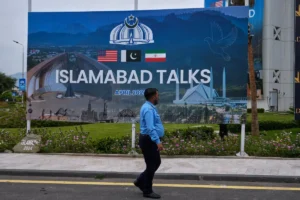 Islamabad talks banner showing Pakistan US Iran talks and diplomatic efforts in Islamabad