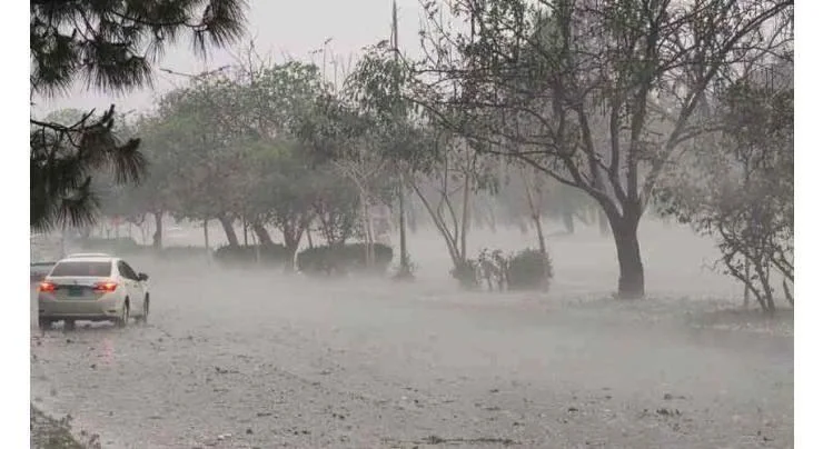 Heavy rain and flooding on road during Pakistan weather thunderstorm conditions