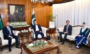 Aga Khan V meeting President Asif Ali Zardari during Pakistan development discussions in Islamabad