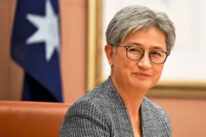 Australian Foreign Minister Penny Wong announcing Australia BLA sanctions against terror financing networks