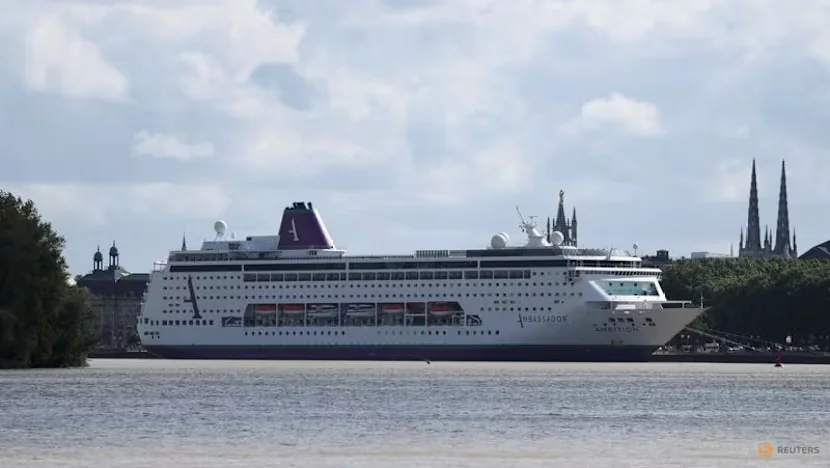 Ambition cruise ship docked in Bordeaux after Cruise Ship Lockdown was lifted following a viral stomach outbreak