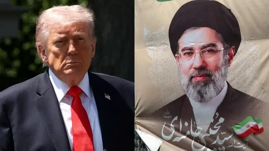 Donald Trump and an Iranian leader during rising Iran US tensions in the Middle East
