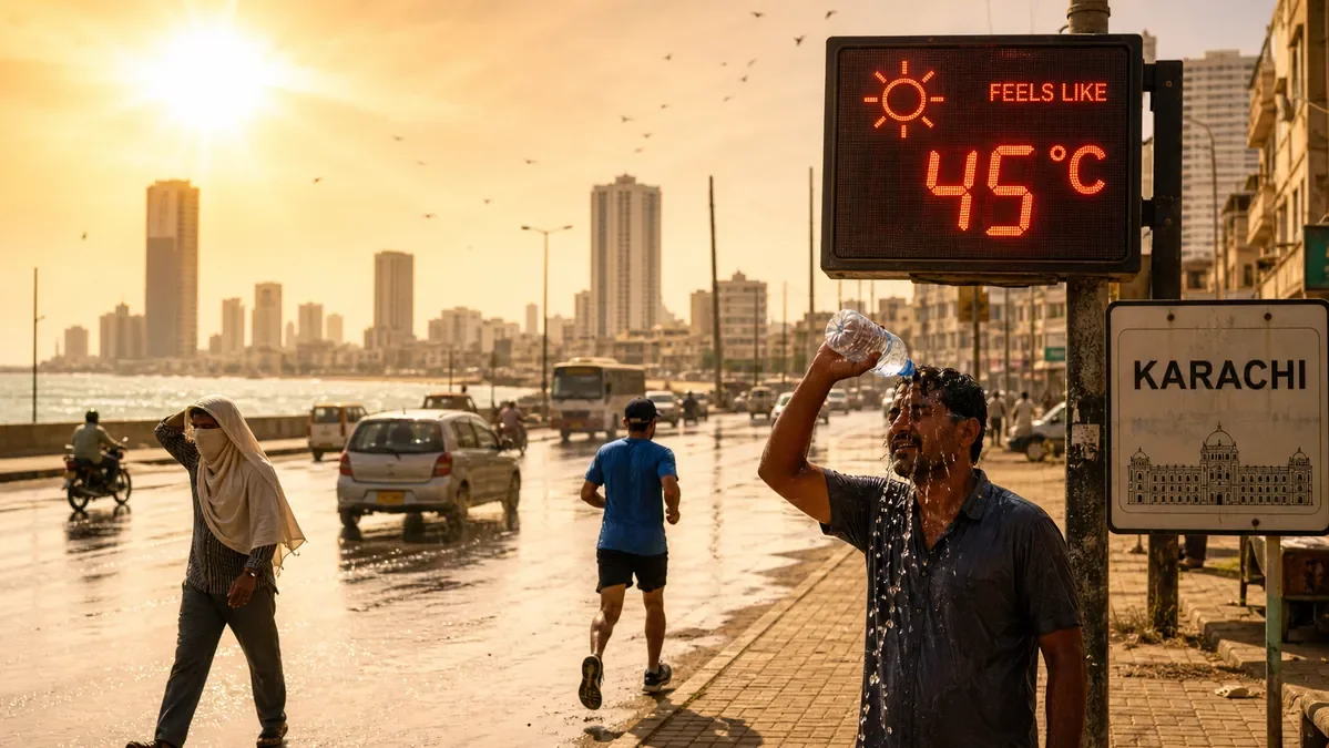 Karachi Heatwave Pushes Feels Like Temp to 45°C