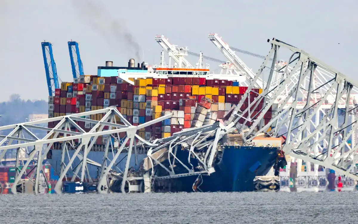 MV Dali cargo ship after Maryland bridge crash in Baltimore harbor