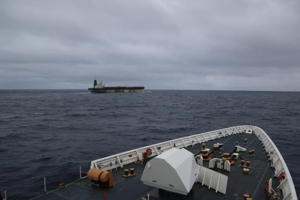 Pakistani Repatriation operation showing seized vessel in international waters after US action
