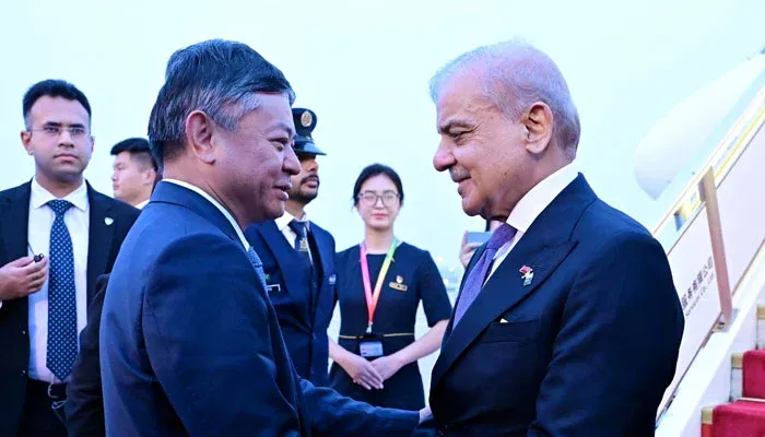 PM Shehbaz China visit during official meeting with Chinese officials in Beijing