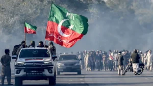 PTI supporters blocking Islamabad road during PTI blockade protest