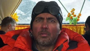 Pakistani climber Salman Ateeque after successfully summiting Mount Everest