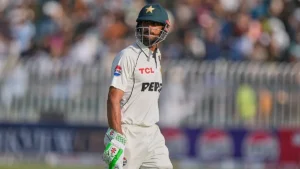 Shan Masood walking during Pakistan vs Bangladesh Test amid captaincy pressure
