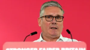Keir Starmer speaking during a Labour Party event amid growing Starmer Pressure in the UK