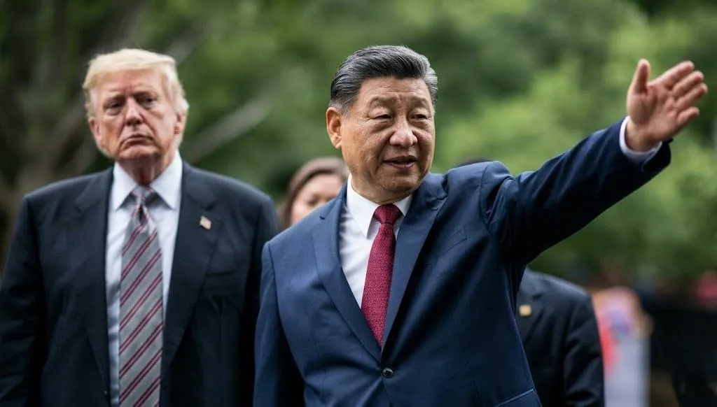 Donald Trump and Xi Jinping discussing US China Trade relations