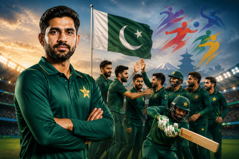 Sahibzada Farhan leading the Asian Games Squad Pakistan 2026 cricket team with selected players for the tournament in Japan.