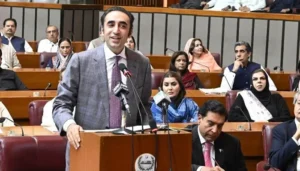 Bilawal Bhutto Zardari addresses the National Assembly during the Bilawal Budget debate on provincial contributions and NFC share protection