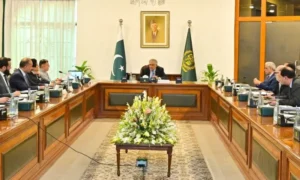 Government officials attend a high-level meeting on Business Hours Extension policy in Pakistan.