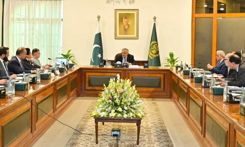 Government officials attend a high-level meeting on Business Hours Extension policy in Pakistan.