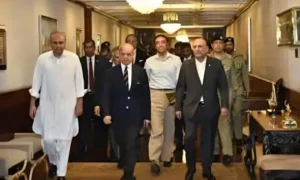 Political leaders meeting after Gilgit-Baltistan elections as discussions continue on GB Coalition Govt formation.