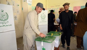 Voters casting ballots during Gilgit Baltistan Elections amid concerns over delayed results and election transparency